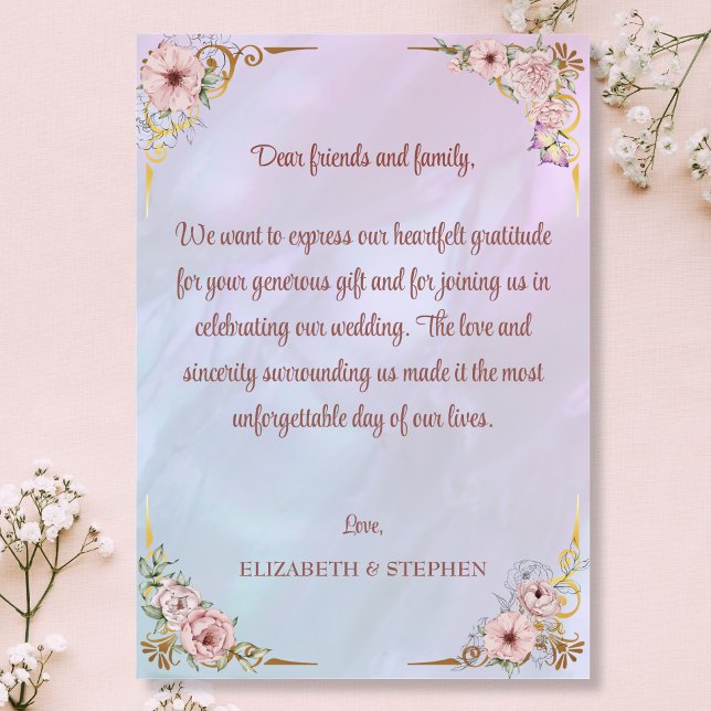 Vintag Periwinkle Pink Peony Dankeschön Karte (Von Creator hochgeladen)