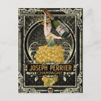 Vintag Perrier Champagne Postcard Postkarte