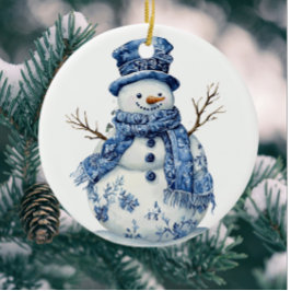 Vintag Personalisieren Chinoiserie Blue White Snow Keramik Ornament