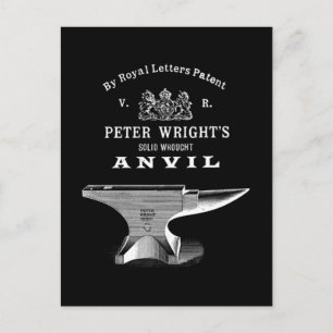 Vintag Peter Wright Anvil Blacksmithing Postkarte