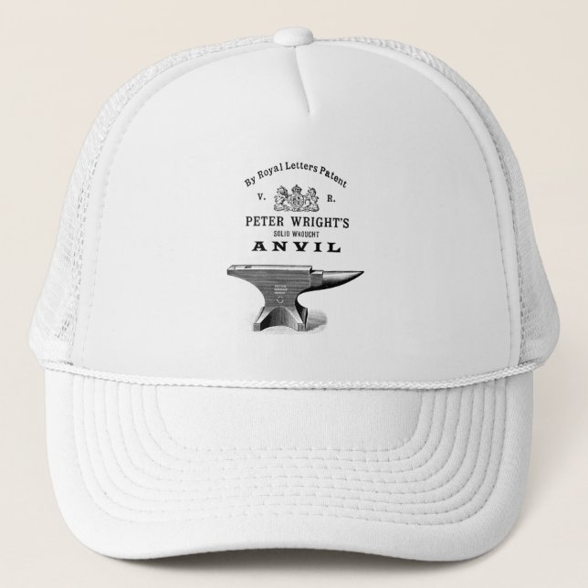 Vintag Peter Wright Anvil Blacksmithing Truckerkappe (Vorderseite)
