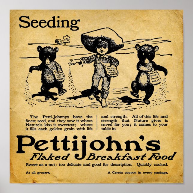 Vintag Pettijohns Frühstück Cereal Print/Poster Poster (Vorne)