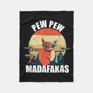Vintag Pew Pew Madafakas - Cat Lovers Zitat Fleecedecke
