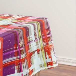 Vintag Pfirsichtrauben Retro Kariert Tischdecke