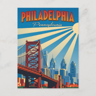 Vintag Philadelphia Pennsylvania Postkarte