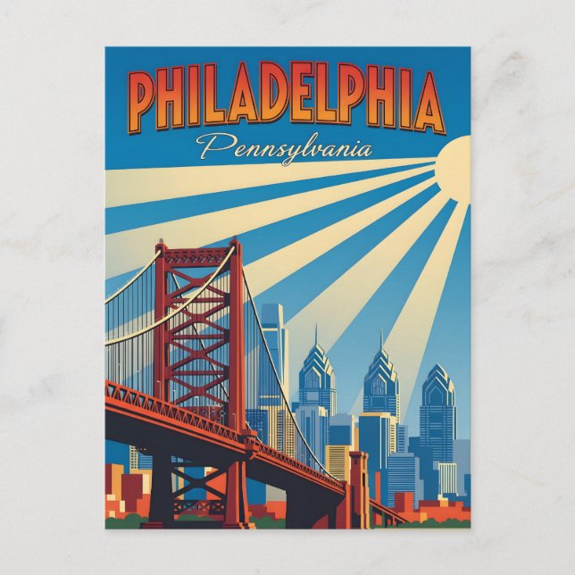 Vintag Philadelphia Pennsylvania Postkarte (Vorderseite)
