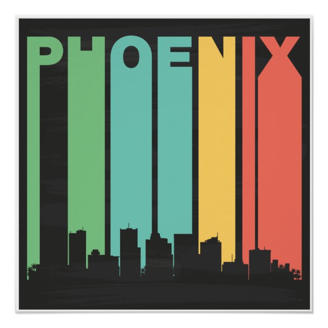 Vintag Phoenix Cityscape Poster (Vorderseite)