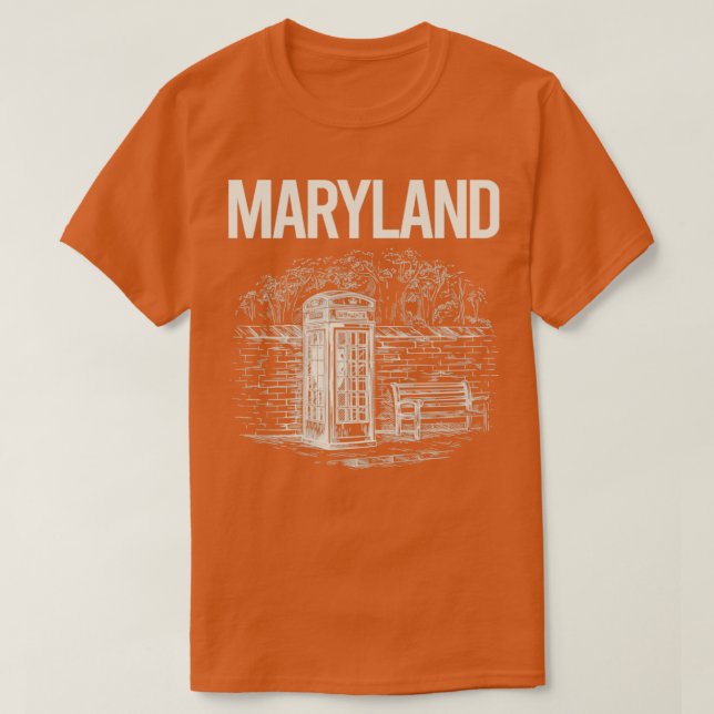 Vintag Phone Booth Maryland T-Shirt (Design vorne)