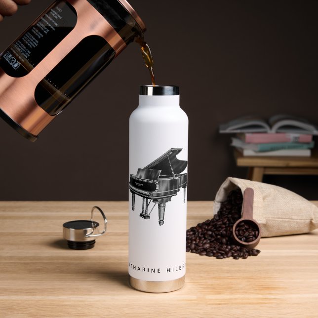 Vintag Piano Minimalistisch White Trinkflasche (Kaffee)