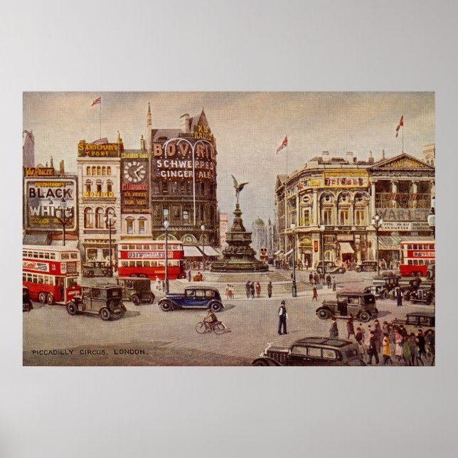 Vintag Piccadilly Circus London Poster (Vorne)