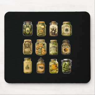 Vintag Pickle Jar Halloween Dosenpfanne Spooky Mousepad