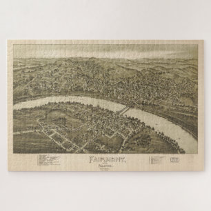 Vintag Pictorial Map of Fairmont WV (1897)