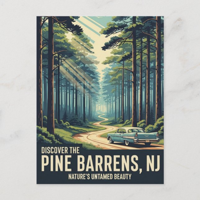 Vintag Pine Barrens New Jersey Travel Postkarte (Vorderseite)