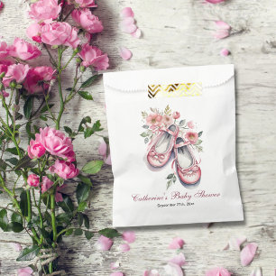 Vintag Pink Ballerina Shoes Girl Baby Dusche Geschenktütchen