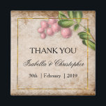 Vintag Pink Berries Wedding Danke Magnet<br><div class="desc">Ein Vintag inspiriert Hochzeitsmagnet. Dieses Design zeichnet sich durch ein wunderschönes rustikales Muster aus bedrücktem Papier und rosa Beeren aus. Dieser Magnet wurde speziell für eine bestehende Hochzeitskollektion mit demselben Thema entworfen, das Sie hier finden können: https://www.zazzle.com/collections/vintage_pink_berries_wedding-119334800500004976</div>