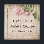 Vintag Pink Berries Wedding Danke Magnet<br><div class="desc">Ein Vintag inspiriert Hochzeitsmagnet. Dieses Design zeichnet sich durch ein wunderschönes rustikales Muster aus bedrücktem Papier und rosa Beeren aus. Dieser Magnet wurde speziell für eine bestehende Hochzeitskollektion mit demselben Thema entworfen,  das Sie hier finden können: https://www.zazzle.com/collections/vintage_pink_berries_wedding-119334800500004976</div>