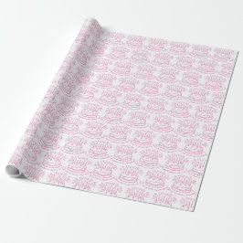 Vintag Pink Birthday Cake Geschenkpapier