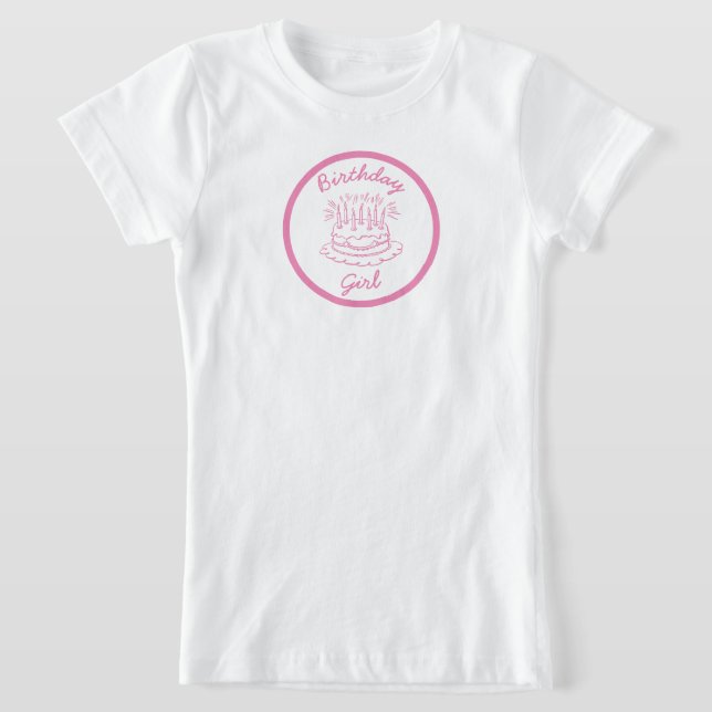 Vintag Pink Birthday Cake T-Shirt (Ablage )