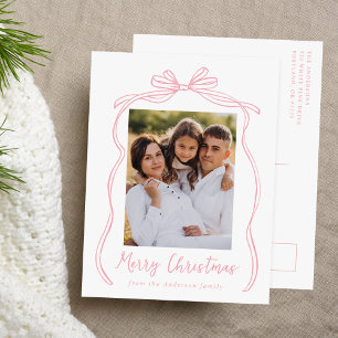 Vintag Pink Bow Frohe Weihnachten Foto