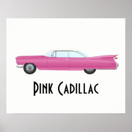 Vintag Pink Cadillac Poster