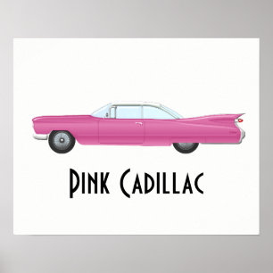 Vintag Pink Cadillac Poster