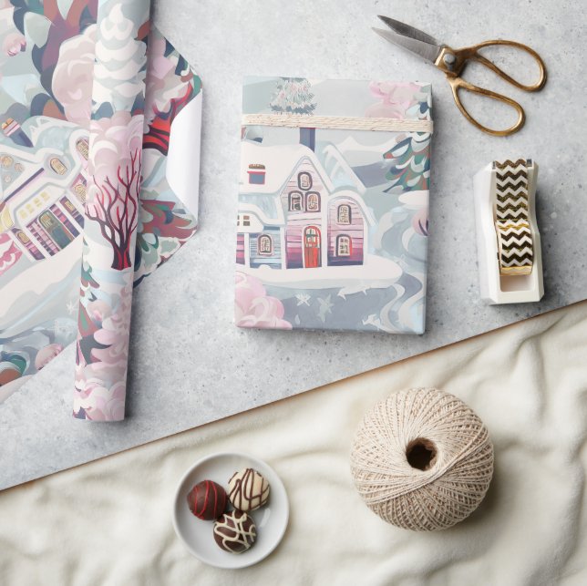 Vintag Pink Christmas Geschenkpapier (Kunsthandwerk)