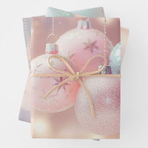 Vintag Pink Christmas Geschenkpapier Set