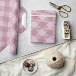 Vintag Pink Christmas Gingham Pattern Geschenkpapier
