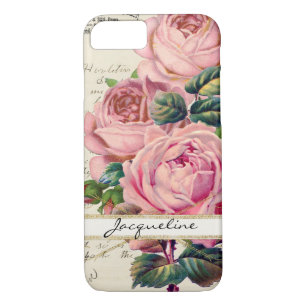 Vintag Pink, Englisch, Rose und Skripthandschrifte Case-Mate iPhone Hülle