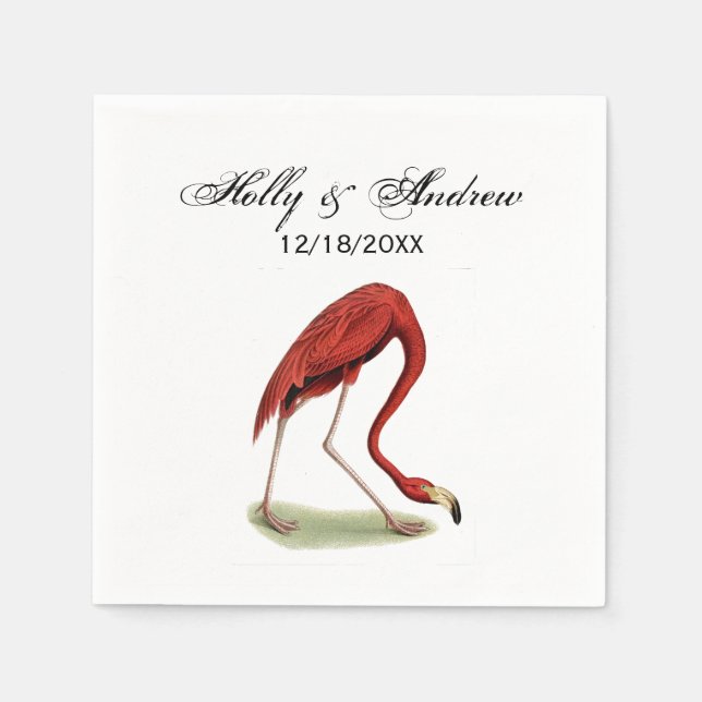 Vintag Pink Flamingo #1 Serviette (Vorderseite)