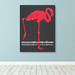 Vintag Pink Flamingo Bird in Deutschland München Z Leinwanddruck