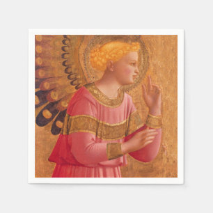 Vintag Pink Goldener Christlicher Engel Serviette