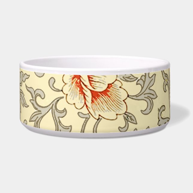 Vintag Pink Grau Botanische Blüte Napf (Vorderseite)