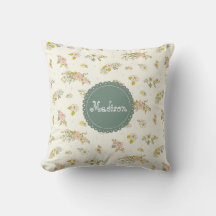 Vintag Pink Green Floral Typografie