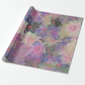 Vintag Pink Lila Spitzen schöne Blume Geschenkpapier