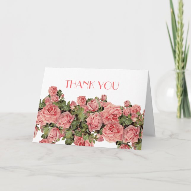 Vintag Pink Magic Rose Danke (Vorderseite)