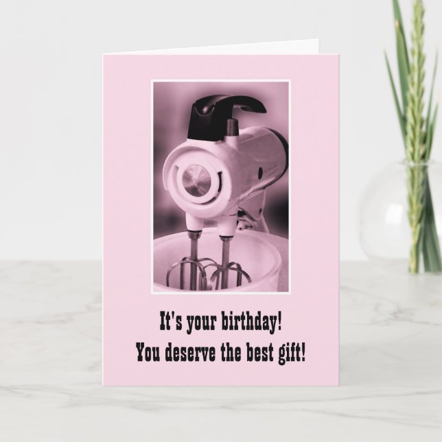 Vintag Pink Mixer Happy Birthday Spaß Karte (Vorderseite)