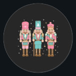 Vintag Pink Nutcracker Squad Pink Christmas Women Runder Aufkleber<br><div class="desc">Vintag Pink Nutcracker Squad Pink Weihnachtsfrauen Mädchen Kinder</div>