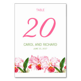 VINTAG PINK ORCHIDS WEDD TISCHNUMMER