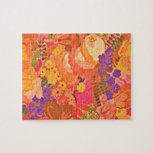 Vintag Pink Peach Blume Botanische Wasserfarbe (Horizontal)