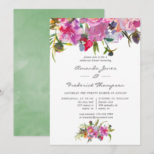 Vintag Pink Peongs Probe Abendessen Einladung