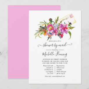 Vintag Pink Peonies Floral Baby Showroom by Mail Einladung