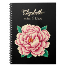 Vintag Pink Peony Blume Black Happy Mother Day