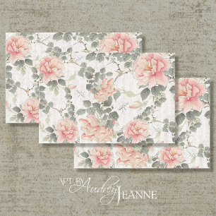 Vintag Pink Pink Pony Chinoiserie Entdeckungsreise Seidenpapier