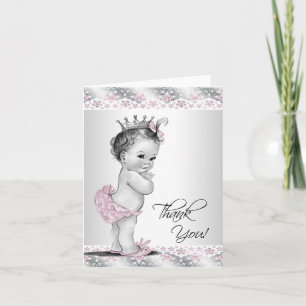 Vintag Pink Princess Baby Dusche Danke Karten