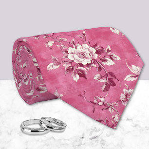 Vintag Pink Rose Chinoiserie Krawatte