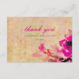 Vintag Pink Rose Wedding Dankeschön Karte