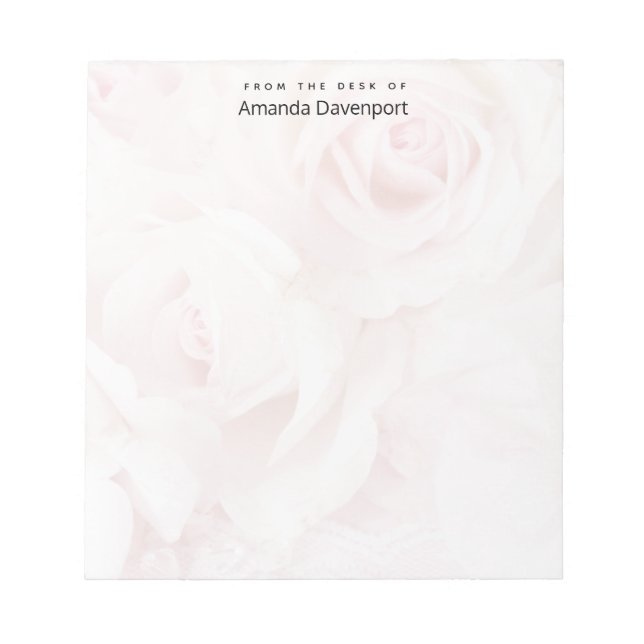 Vintag Pink Roses Elegante Bouquet Notizblock (Vorderseite)