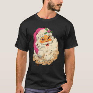 Vintag Pink Santa Claus Pink Weihnachten 1 T-Shirt