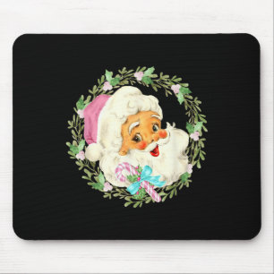 Vintag Pink Santa Claus Pink Weihnachtsdesign Mousepad